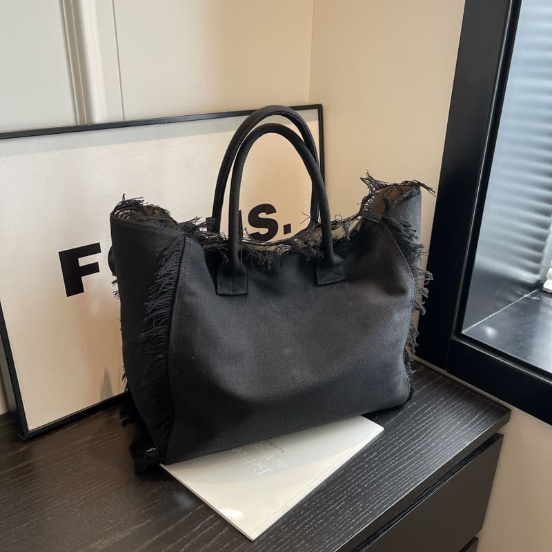 Tassel Tote Bag Trendy Canvas Shoulder Bag Bohemian Handbag Tassel Tote Bag Trendy Canvas Shoulder Bag Bohemian Handbag