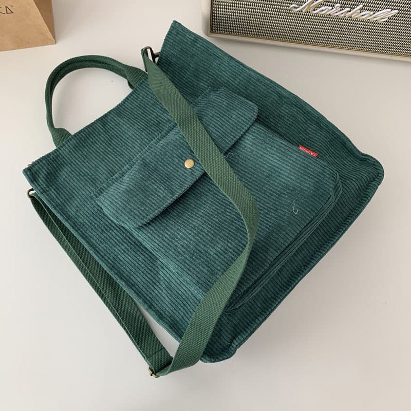 Corduroy Tote Handbag Shoulder Bag for Women 