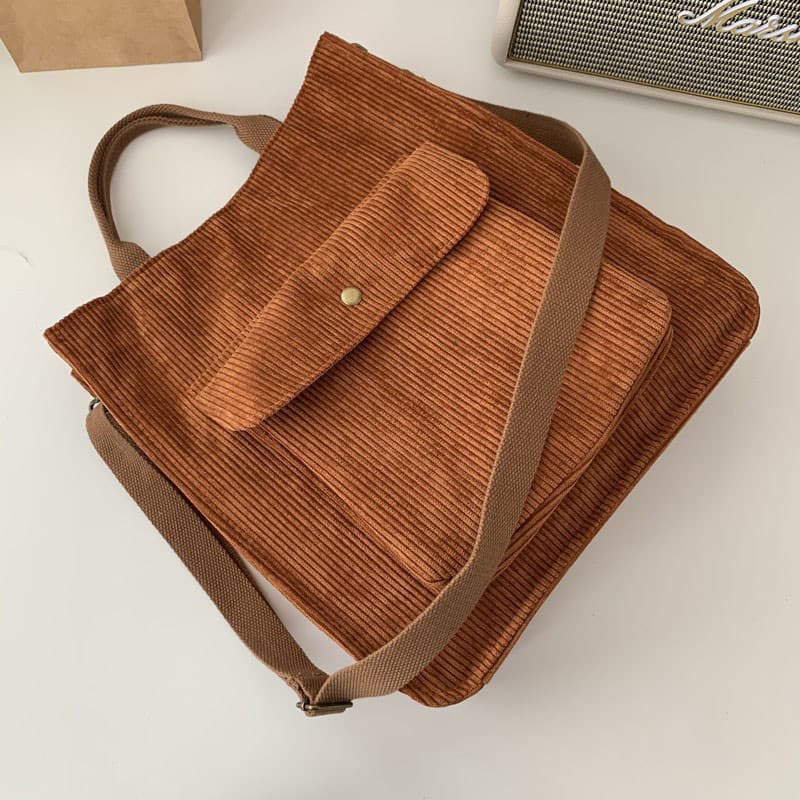 Corduroy Tote Handbag Shoulder Bag for Women 