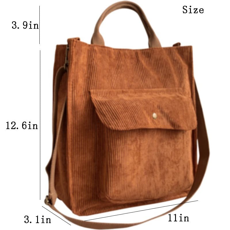 Corduroy Tote Handbag Shoulder Bag for Women 