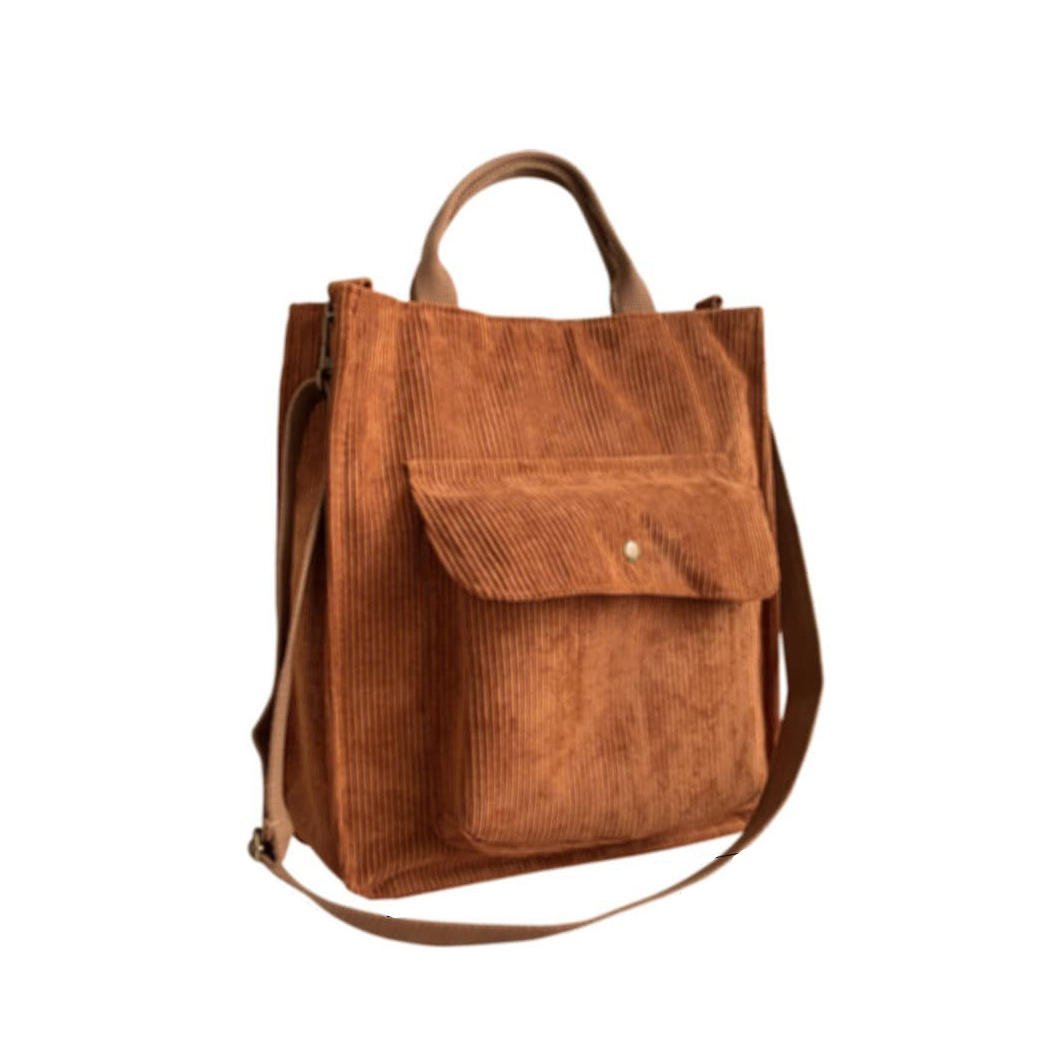 Corduroy Tote Handbag Shoulder Bag for Women 