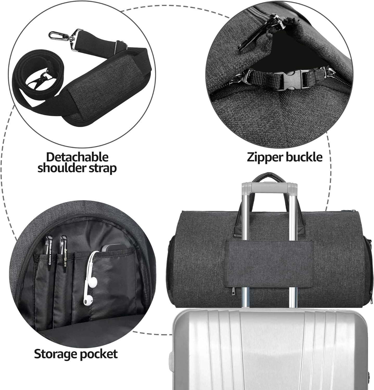 Travel Bag Suitcase Portable Foldable Garment Bag 