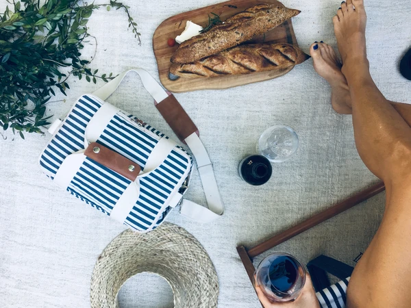 Premium Quality Vintage Stripe Design Cotton Lunch Bag Insulated Travel Cooler Bag Premium Quality Vintage Stripe Design Cotton Lunch Bag Insulated Travel Cooler Bag