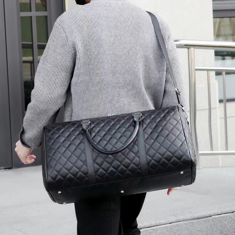 Quilted PU Leather Weekender Travel Duffel Bag Quilted PU Leather Weekender Travel Duffel Bag