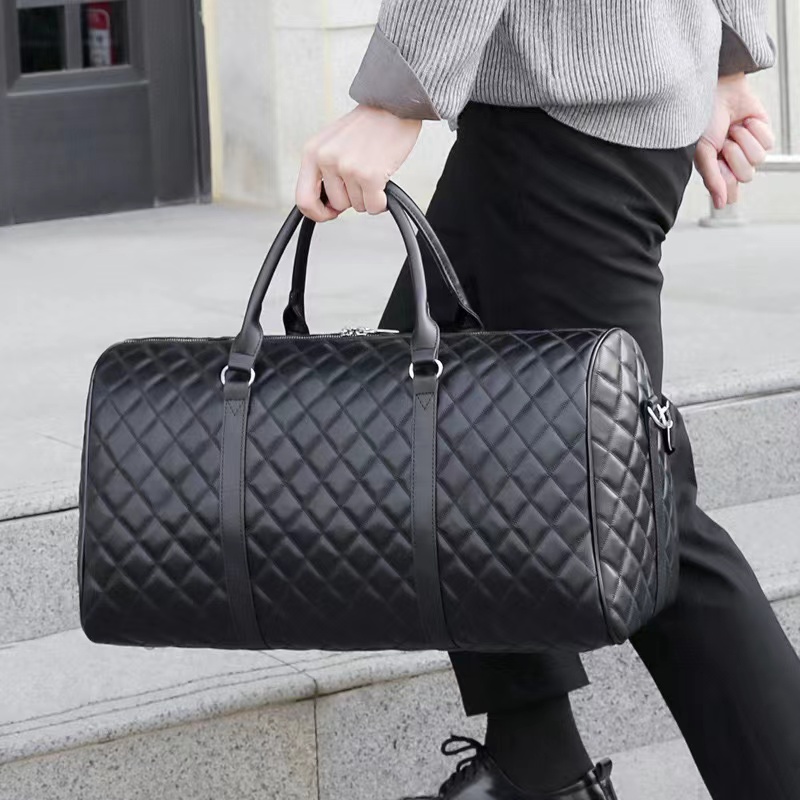 Quilted PU Leather Weekender Travel Duffel Bag Quilted PU Leather Weekender Travel Duffel Bag
