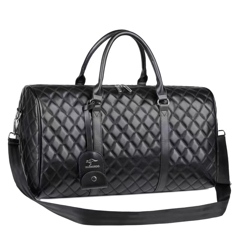 Quilted PU Leather Weekender Travel Duffel Bag 