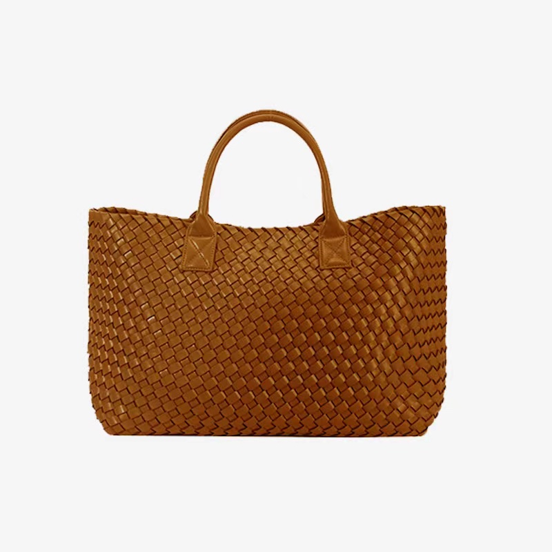 Luxury Handmade Woven PU Leather Handbags Large Oversized Beach Shopping Shoulder Tote Bag for Women