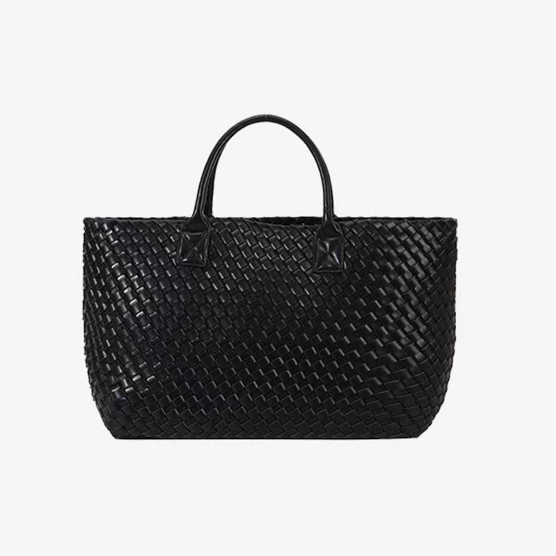 Luxury Handmade Woven PU Leather Handbags Large Oversized Beach Shopping Shoulder Tote Bag for Women