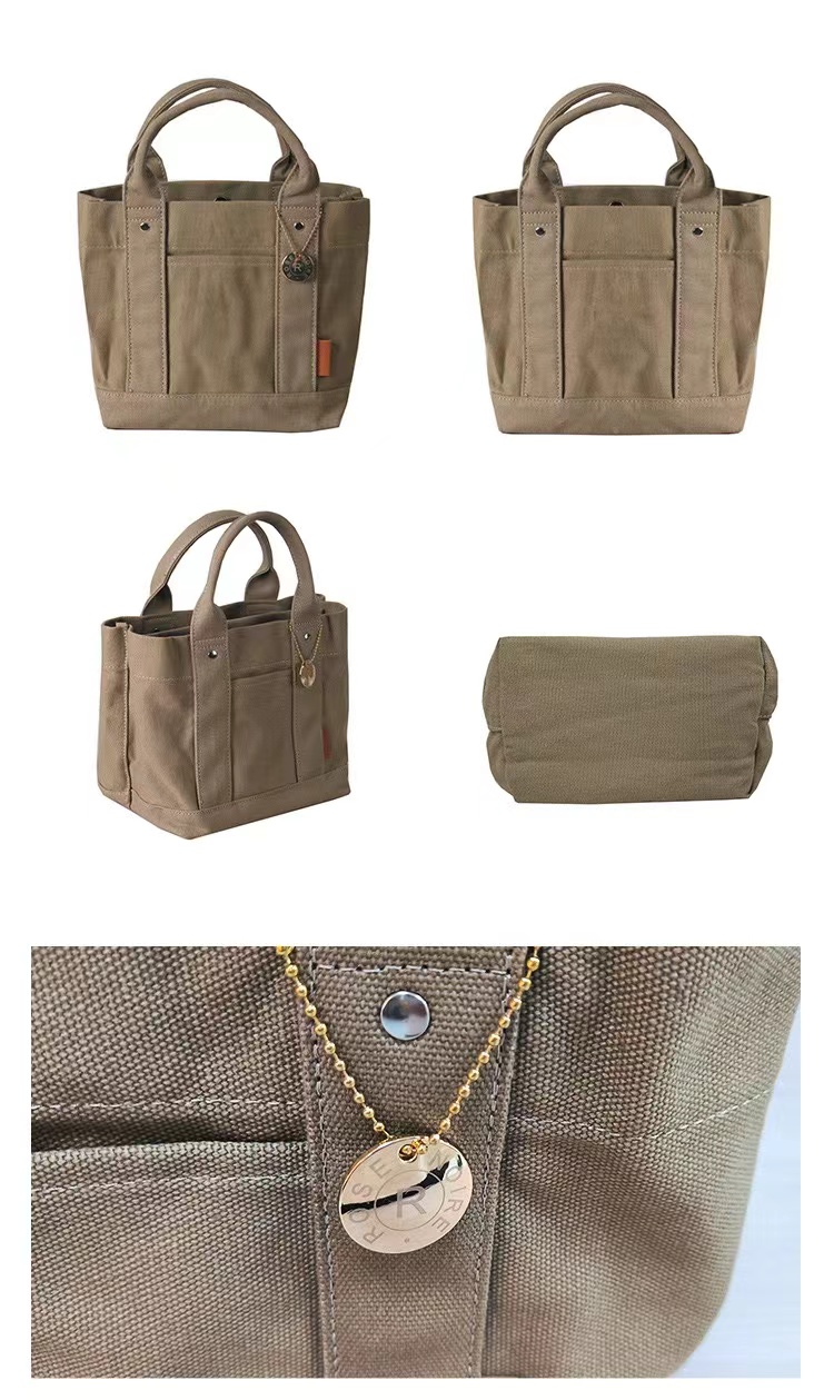 Heavy Duty Thick 16oz Canvas Handbag Elegant Tote Bag 