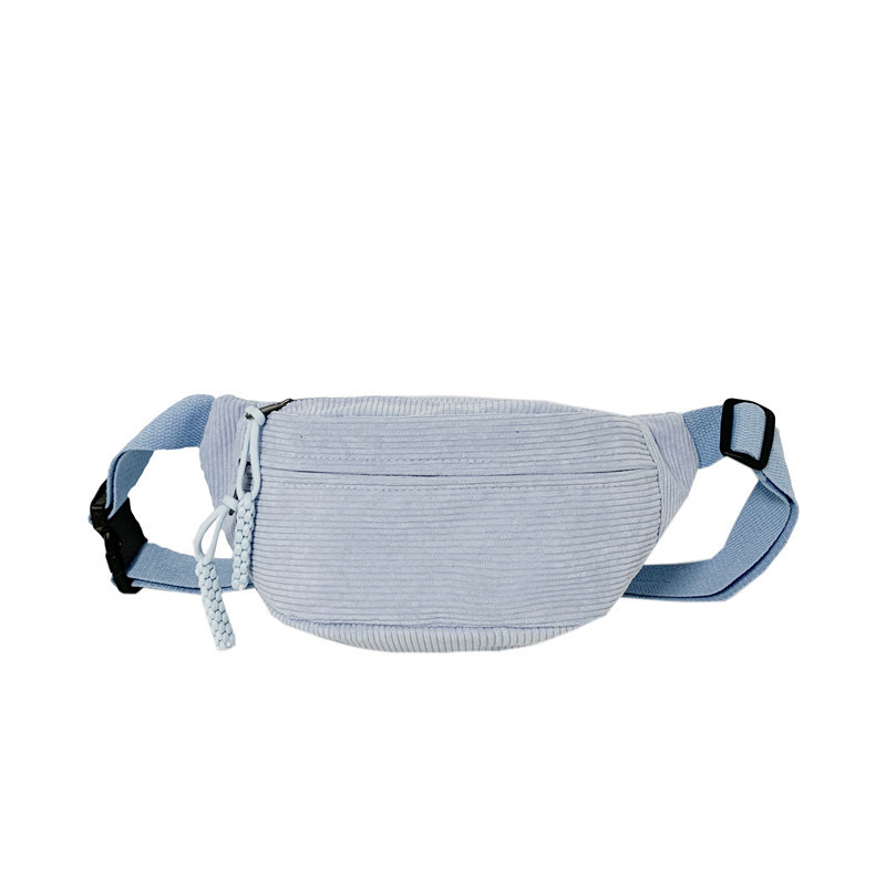 Corduroy Chest Bag Fanny Pack Casual Crossbody Shoulder Waist Belt for Outdoor Use 