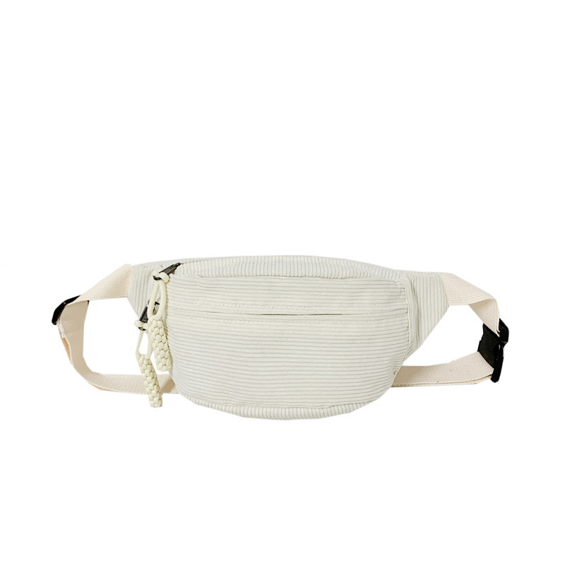 Corduroy Chest Bag Fanny Pack Casual Crossbody Shoulder Waist Belt for Outdoor Use 