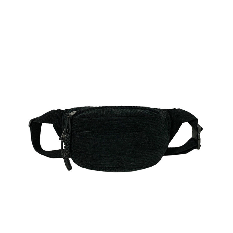 Corduroy Chest Bag Fanny Pack Casual Crossbody Shoulder Waist Belt for Outdoor Use 
