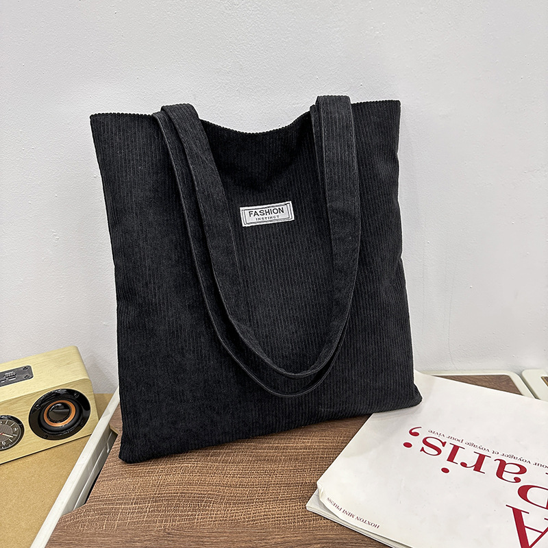 Corduroy Tote Bag with Interior Pocket Corduroy Tote Bag with Interior Pocket