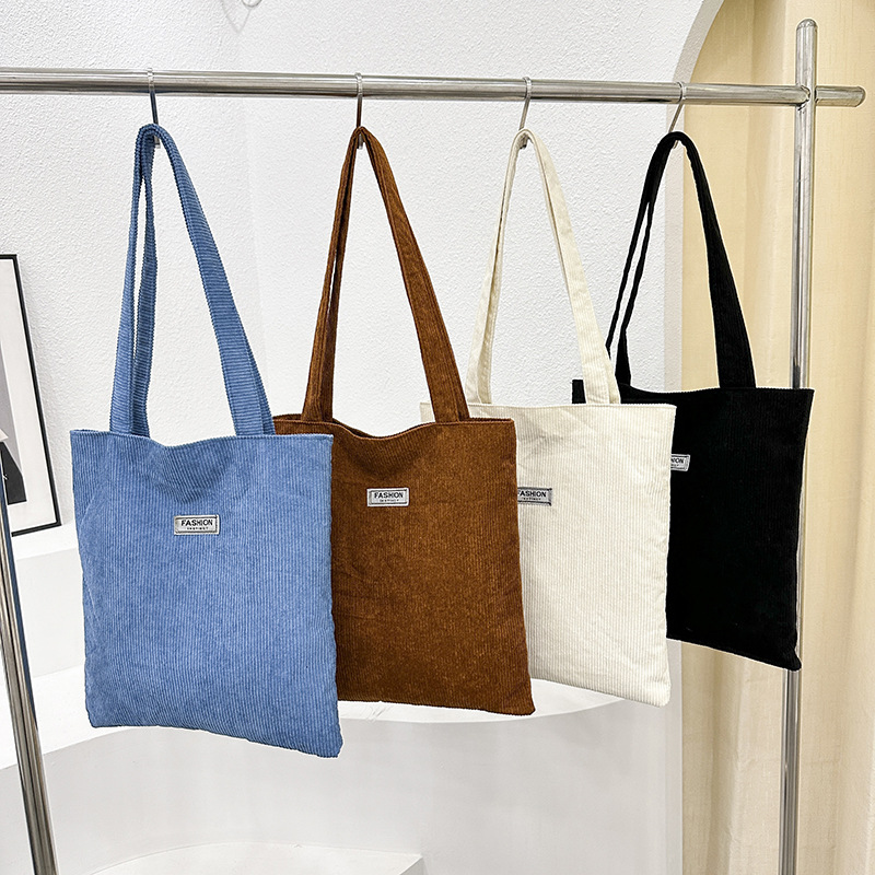Corduroy Tote Bag with Interior Pocket Corduroy Tote Bag with Interior Pocket