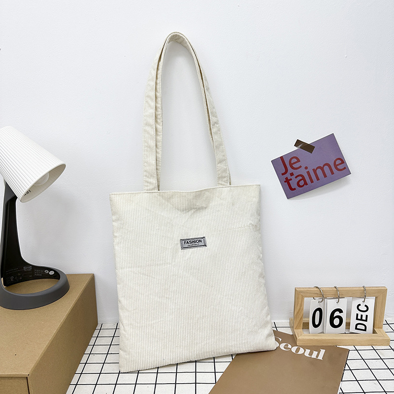Corduroy Tote Bag with Interior Pocket Corduroy Tote Bag with Interior Pocket