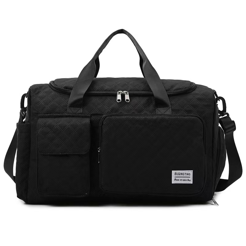 Quilted Large Capacity Weekender Duffel Travel Bag with Shoe Compartment Quilted Large Capacity Weekender Duffel Travel Bag with Shoe Compartment