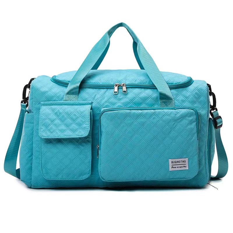 Quilted Large Capacity Weekender Duffel Travel Bag with Shoe Compartment