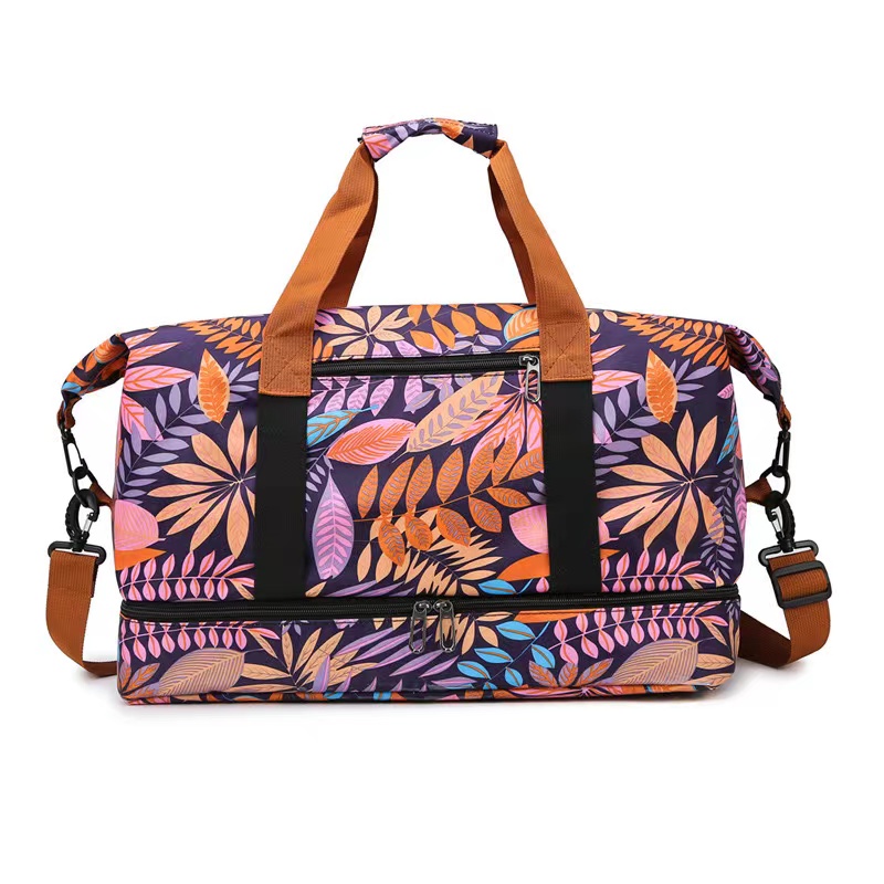 Full Print Weekender Fitness Yoga Organizer Duffel Travel Bag 