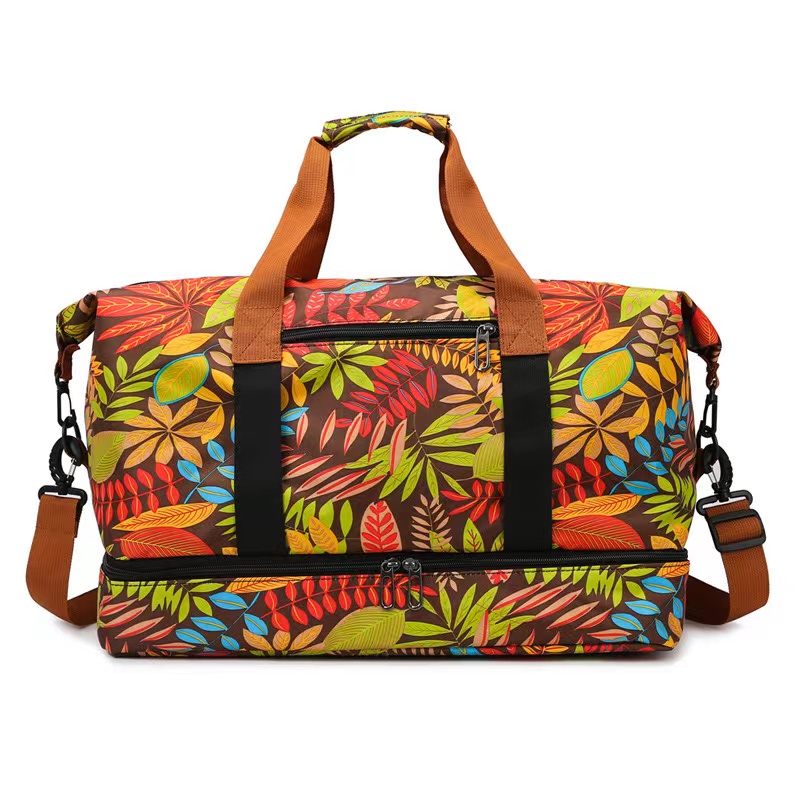 Full Print Weekender Fitness Yoga Organizer Duffel Travel Bag 