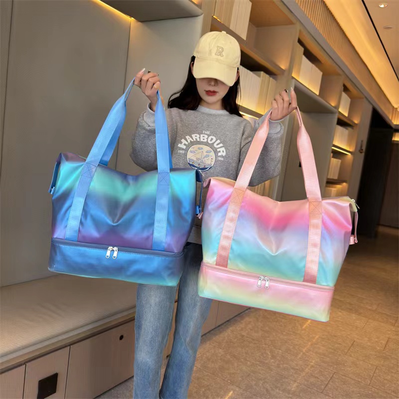 Colorful Sport Gym Travel Bag Shiny Rainbow Bag 