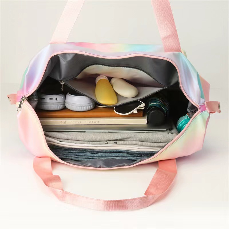 Colorful Sport Gym Travel Bag Shiny Rainbow Bag 