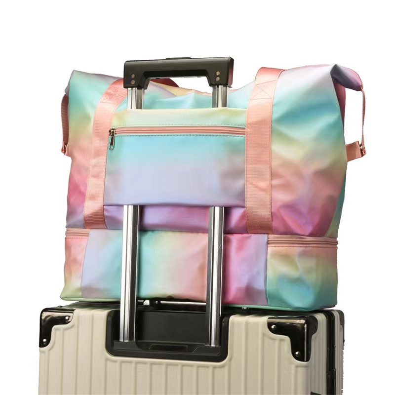 Colorful Sport Gym Travel Bag Shiny Rainbow Bag 