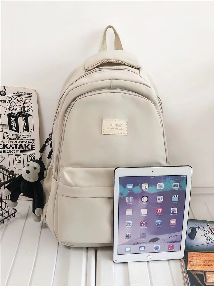 Plain Color Campus Daily Student School Backpack Simple Backpack for Teenagers Plain Color Campus Daily Student School Backpack Simple Backpack for Teenagers