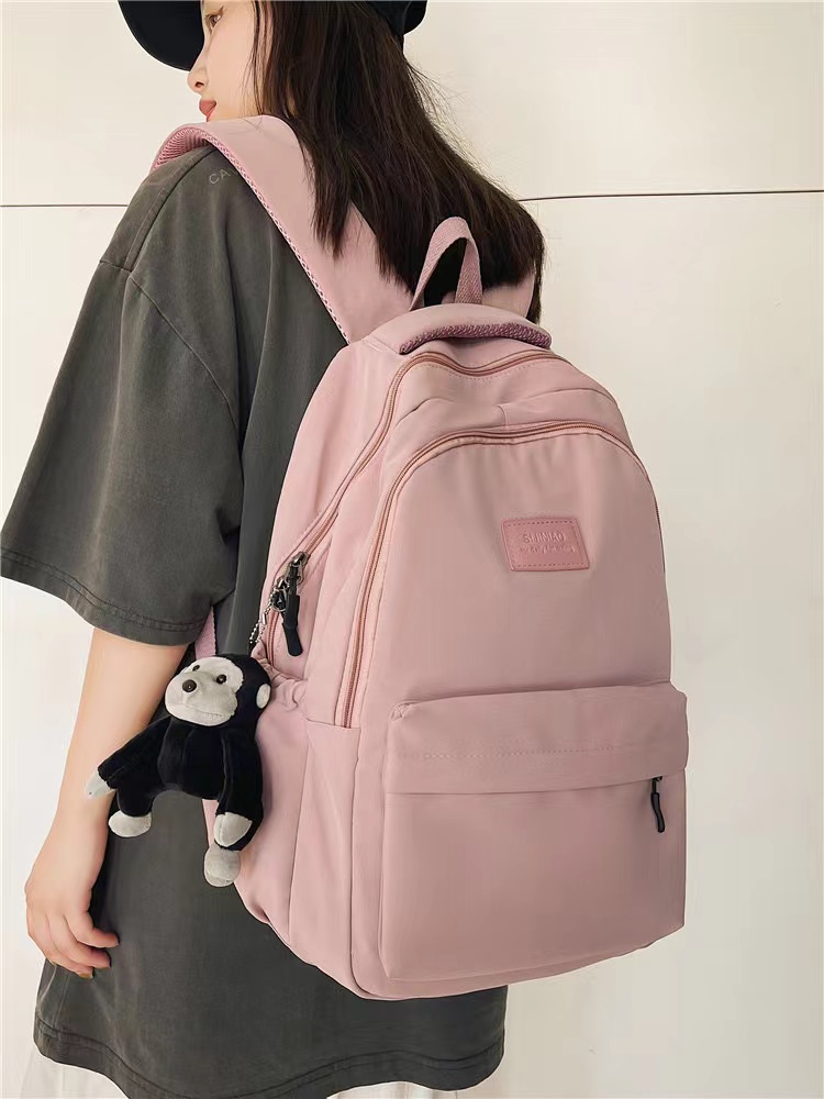 Plain Color Campus Daily Student School Backpack Simple Backpack for Teenagers Plain Color Campus Daily Student School Backpack Simple Backpack for Teenagers