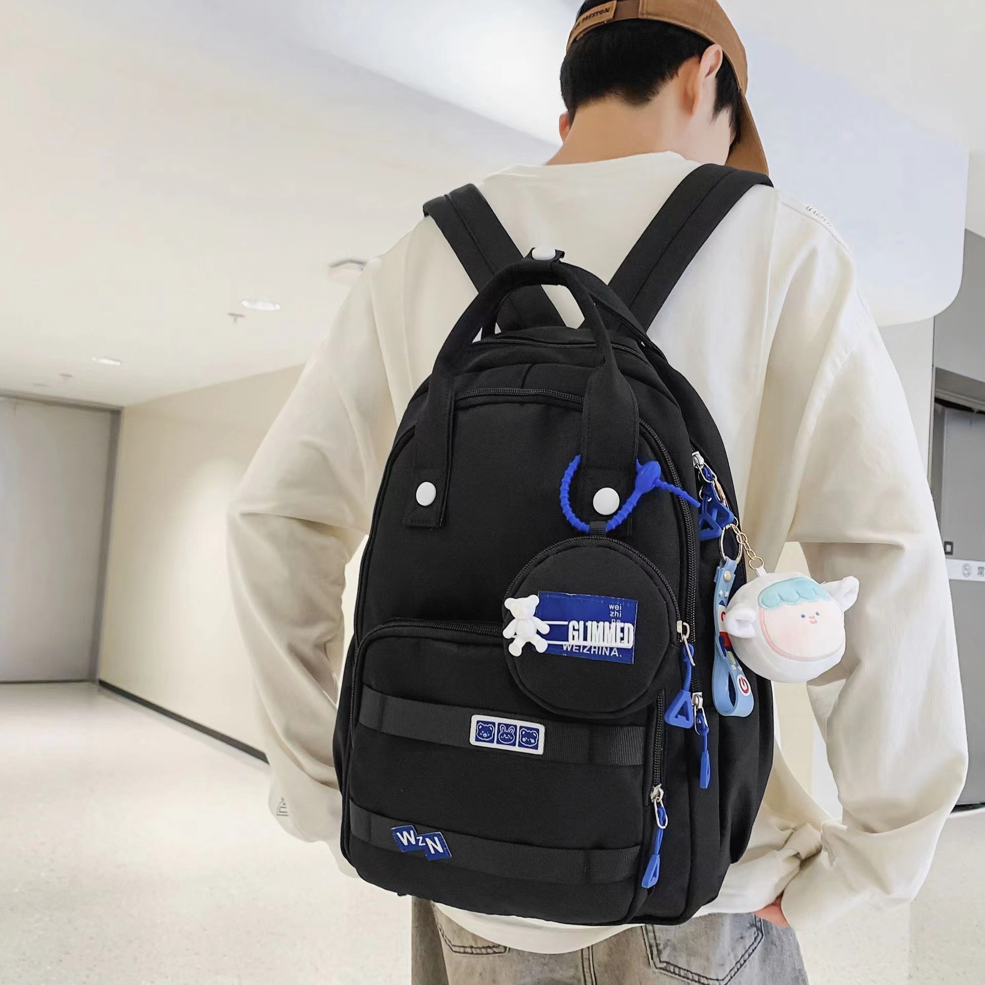 Nylon Backpack with Multi-Pockets Nylon Backpack with Multi-Pockets