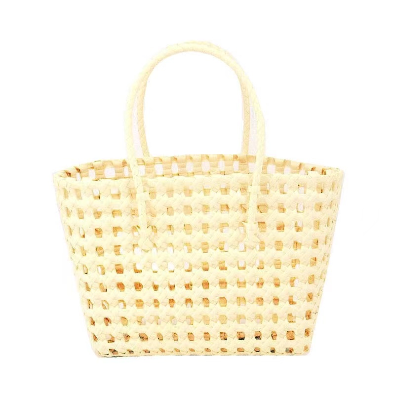 Summer Beach Straw Bucket Bag PE Woven Beach Tote Summer Beach Straw Bucket Bag PE Woven Beach Tote