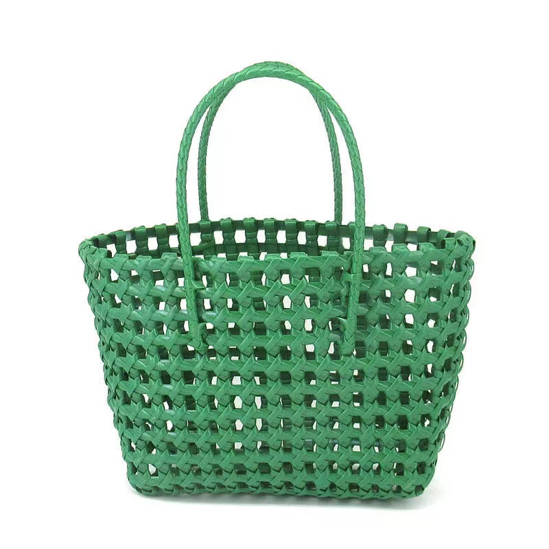 Summer Beach Straw Bucket Bag PE Woven Beach Tote 
