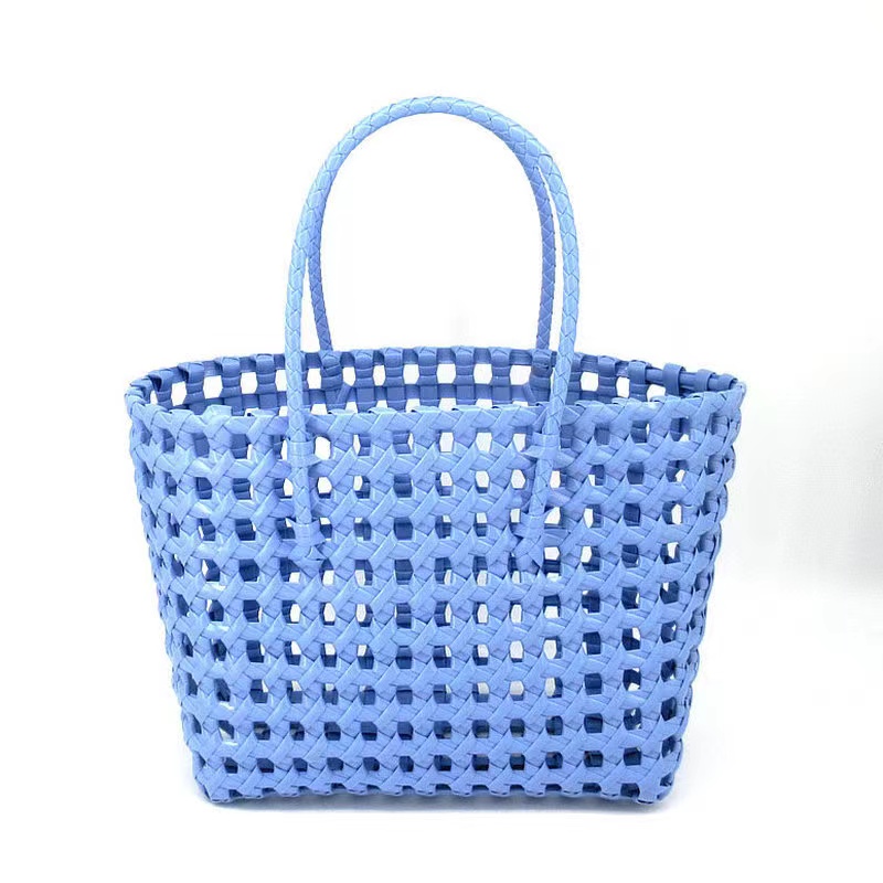 Summer Beach Straw Bucket Bag PE Woven Beach Tote 
