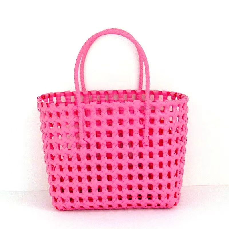 Summer Beach Straw Bucket Bag PE Woven Beach Tote 