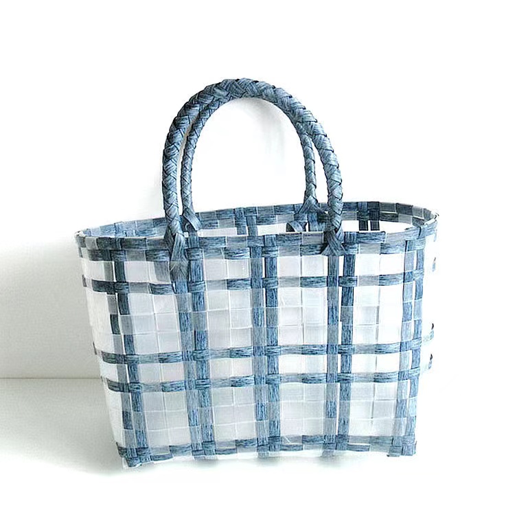 PVC Woven Straw Bag Storage Basket Summer Beach Bag PVC Woven Straw Bag Storage Basket Summer Beach Bag