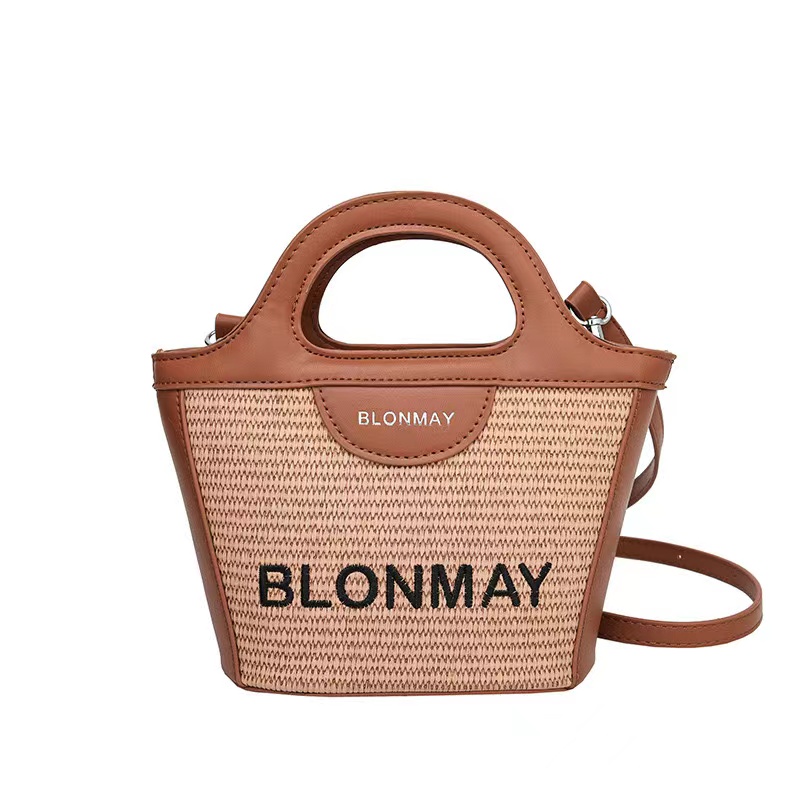 Embroidery Knitting Tote Bag Beach Handbag Small Bucket Purse Embroidery Knitting Tote Bag Beach Handbag Small Bucket Purse
