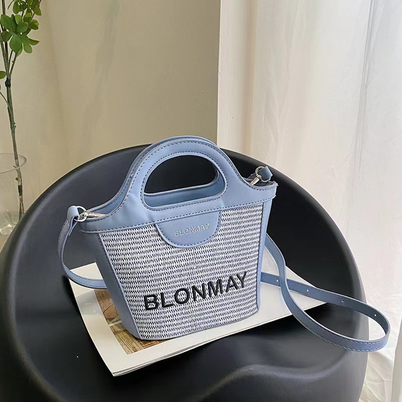 Embroidery Knitting Tote Bag Beach Handbag Small Bucket Purse Embroidery Knitting Tote Bag Beach Handbag Small Bucket Purse