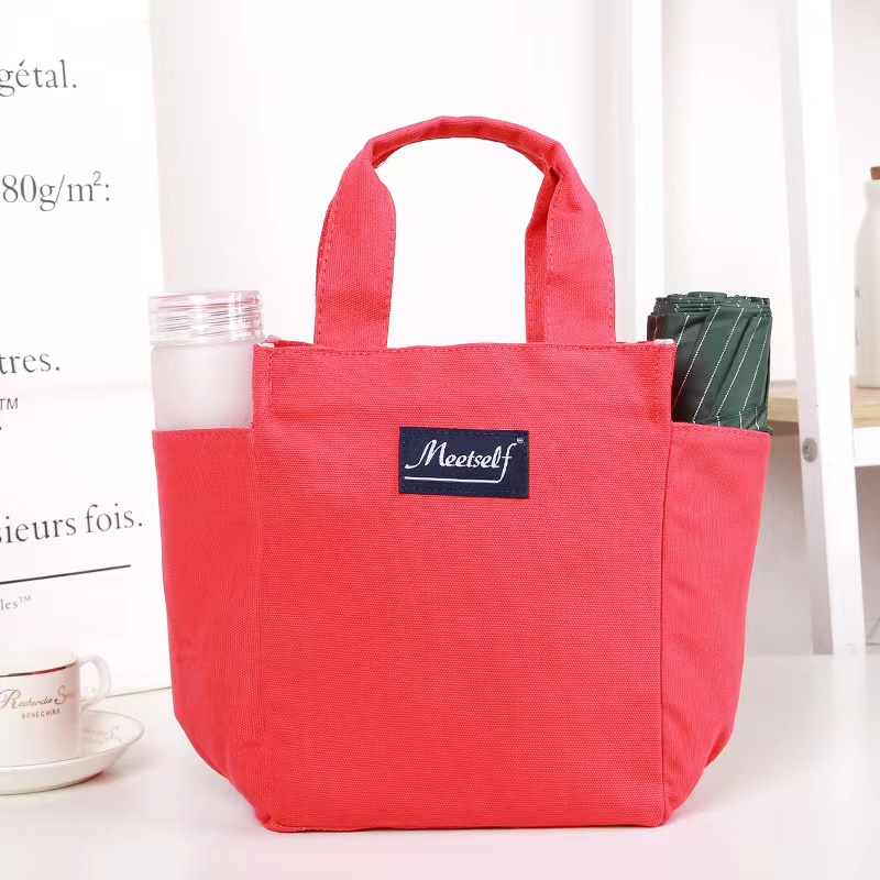 Solid Color Insulated Lunch Box with Slip Pocket Solid Color Insulated Lunch Box with Slip Pocket