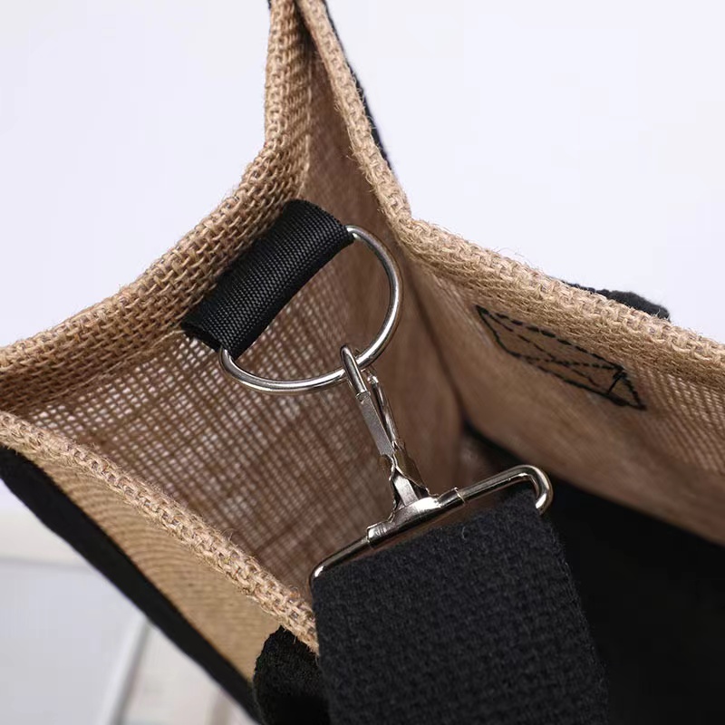 Customized Logo Jute Tote Bag with Small Purse Customized Logo Jute Tote Bag with Small Purse